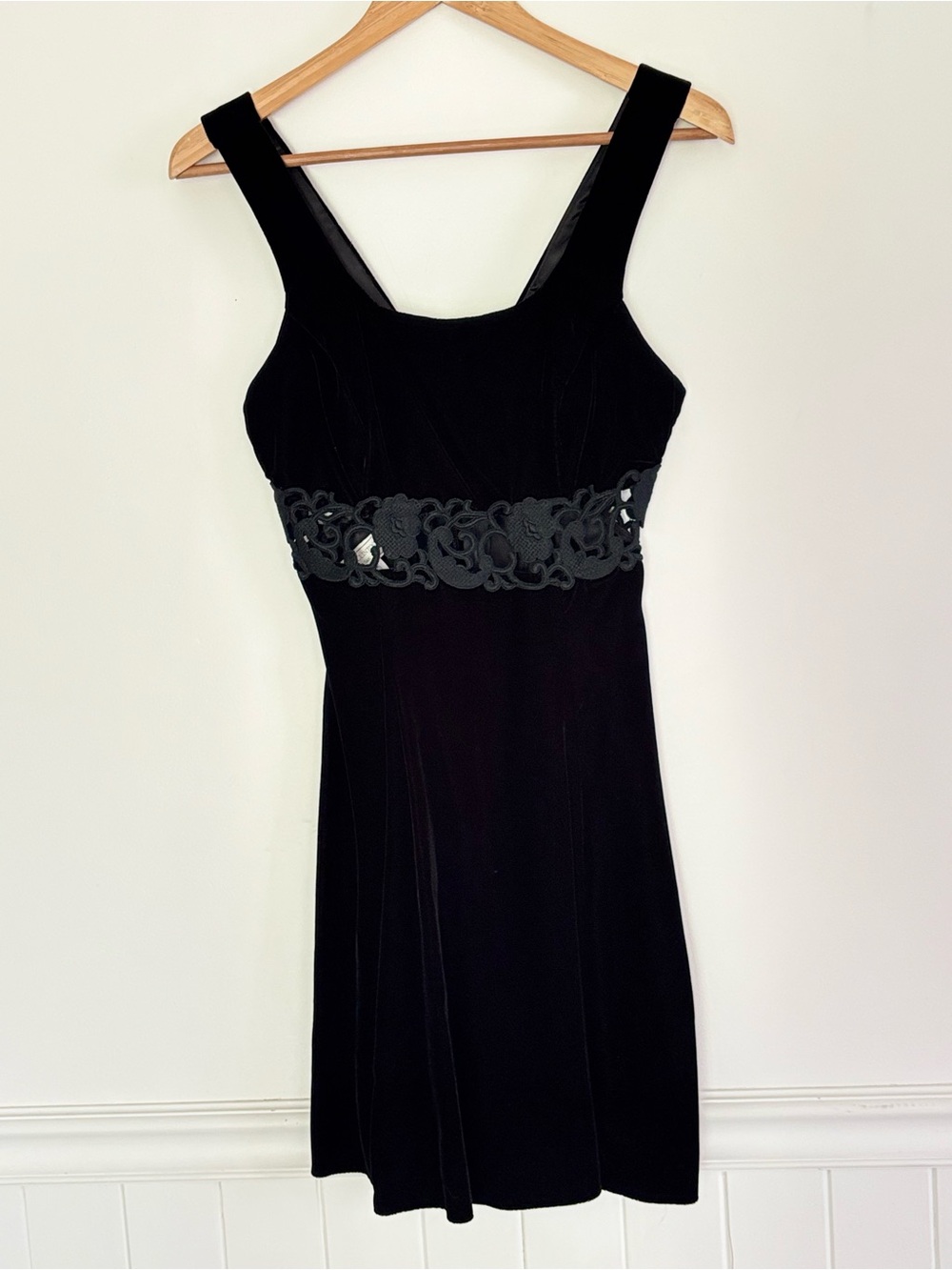 Vintage Jessica McClintock black Velvet Dress 80s 90s Whimsygoth Jr Size 5/6